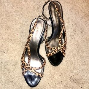 Cheetah Print Sling Back Medium Heel